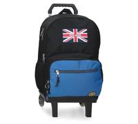 Pepe Jeans Henry Schulrucksack mit Trolley 15.6 "Zoll Schwarz 33x46x15 cm Polyester 22.77L von Joumma Bags