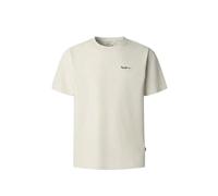 T-Shirt PEPE JEANS "CONTRAST CONNOR", Damen, Gr. S, ivory weiß, Jersey, Obermaterial: 100% Baumwolle, unifarben, regular fit hüftbedeckend, Rundhals, abgesteppte Kante, Shirts T-Shirt, mit Rundhals un