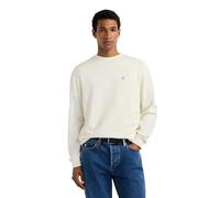 Rundhalspullover PEPE JEANS "DANIELS", Herren, Gr. L, sanftes weiß, Strick, Obermaterial: 100% Baumwolle, unifarben, regular fit hüftbedeckend, Rundhals, Rippstrickbündchen, Pullover Rundhalspullover,