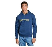 Pepe Jeans Herren Dylan Hoodie Sweatshirt, Blau (Sterling Blue), XL