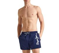 Pepe Jeans Herren Logo Badeshorts, Blau (Navy), S