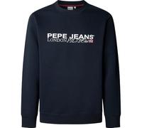 Sweatshirt PEPE JEANS "MATTHEW CREW", Herren, Gr. XL, blau (dulwich blau), Sweatware, Obermaterial: 70% Baumwolle, 30% Polyester, bedruckt, regular fit, Rundhals, Rippbündchen, Sweatshirts Sweatshirt,