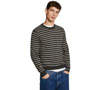 Pepe Jeans Herren New Andre Stripes Strickwaren, Grau (Dunkelgrau meliert), Large