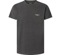 T-Shirt PEPE JEANS "ORIGINAL BASIC 3N", Damen, Gr. M, schwarz marl grau, Jersey, Obermaterial: 95% Baumwolle, 5% Elasthan, bedruckt, unifarben, slim fit normal, Rundhals, abgesteppte Kante, Shirts T-S