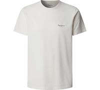 T-Shirt PEPE JEANS "ORIGINAL BASIC 3N", Damen, Gr. L, sanftes weiß, Jersey, Obermaterial: 95% Baumwolle, 5% Elasthan, bedruckt, unifarben, slim fit normal, Rundhals, abgesteppte Kante, Shirts T-Shirt