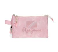 Pepe Jeans Holi Federmäppchen, dreifach, Rosa, 22 x 12 x 5 cm, Polyester, Rosa, Dreifach-Etui