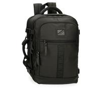 Pepe Jeans Hoxton Laptop-Rucksack, verschiedene Größen, Schwarz und Blau, Polyester und PU, Schwarz, 31x44x15 cms, Kabinenrucksack