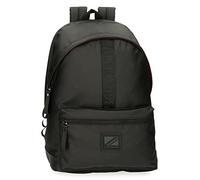Pepe Jeans Hoxton Rucksack für Laptop, Doppelfach, 15,6 Zoll, Schwarz 31 x 44 x 15 cm, Polyester und PU, Mehrfarbig (Mehrfarbig), Talla única, Laptoprucksack mit doppeltem Fach