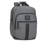 Pepe Jeans Hoxton Rucksack für Laptop, doppeltes Fach, 39,6 cm, grau, 30 x 42 x 14,5 cm, Polyester und PU, 18,27 l, von Joumma Taschen, grau, Talla única, Laptop-Rucksack mit zwei Fächern
