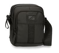 Pepe Jeans Hoxton Umhängetasche Medium Schwarz 17 x 22 x 8 cm Polyester und PU, Mehrfarbig (Mehrfarbig), Talla única, Mittlere Umhängetasche