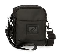 Pepe Jeans Hoxton Umhängetasche mit Zwei Fächern, Schwarz, 12 x 15 x 3,5 cm, Polyester und PU, Mehrfarbig (Mehrfarbig), Talla única, Umhängetasche mit Zwei Fächern