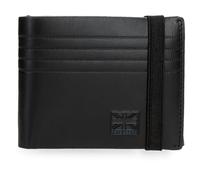 Pepe Jeans Hudson Geldbörse mit elastischem Band, Schwarz, 11,5 x 8,5 x 1 cm, Leder von Joumma Bags
