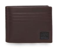 Pepe Jeans Hudson Horizontale Geldbörse mit herausnehmbarer Geldbörse, Braun, 11 x 8,5 x 1 cm, Leder von Joumma Bags