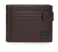 Pepe Jeans Hudson Horizontale Geldbörse mit Klickverschluss, Braun, 11 x 8,5 x 1 cm, Leder von Joumma Bags