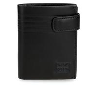 Pepe Jeans Hudson Vertikale Geldbörse mit Klickverschluss, Schwarz, 8,5 x 10,5 x 1 cm, Leder von Joumma Bags