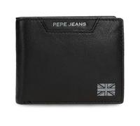 Pepe Jeans Indiana Brieftasche, horizontal, mit herausnehmbarer Geldbörse, Schwarz, 11 x 8,5 x 1 cm, Leder, von Joumma Bags