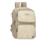 Pepe Jeans Jana Bags Rucksack für Laptop, 33,8 cm, Beige, 25 x 37 x 10 cm, Polyester und PU, 9,25 l, Beige, Talla única, Laptop-Rucksack