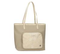 Pepe Jeans Jana Einkaufstasche, Beige, 34 x 32 x 14 cm, Polyester, mit Details aus Kunstleder von Joumma Bags, Beige, Talla única, Tragetasche