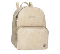 Pepe Jeans Jana Rucksack Casual Beige 20 x 25,5 x 10 cm Polyester mit Details aus Kunstleder by Joumma Bags, Beige, Talla única, Lässiger Rucksack