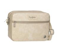 Pepe Jeans Jana Umhängetasche mit Zwei Fächern, Beige, 24 x 16 x 9 cm, Polyester mit Details aus Kunstleder von Joumma Bags, Beige, Talla única, Umhängetasche mit Zwei Fächern
