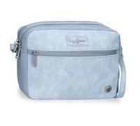 Pepe Jeans Jana Umhängetasche mit Zwei Fächern, Blau, 24 x 16 x 9 cm, Polyester, mit Details aus Kunstleder von Joumma Bags, blau, Talla única, Umhängetasche mit Zwei Fächern