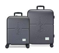 Pepe Jeans Jane Kofferset, blau, 55/70 cm, ABS, integrierter TSA-Verschluss, 116 l, 7,54 kg, 4 Doppelräder, Handgepäck