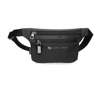 Pepe Jeans Jarvis Gürteltasche, flach, Schwarz, 25 x 15 x 2,5 cm, Polyester mit Details aus Kunstleder