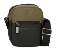 Pepe Jeans Jarvis Umhängetasche für Tablet, Schwarz, 22 x 27 x 8 cm, Polyester mit Details aus Kunstleder