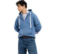 Strickpullover PEPE JEANS "Strickjacke JASPER ZIP", Herren, Gr. L, blau (sea blau), 100% Baumwolle, Pullover Strickpullover (23808650-L) sea blau