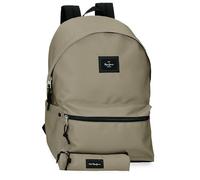 Pepe Jeans Joumma Bags Aris Evergreen Laptop-Rucksack mit 2 Fächern, 39,6 cm (15,6 Zoll), Beige, 31 x 44 x 17,5 cm, Polyester, 23,87 l