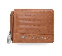 Pepe Jeans Biker Geldbörse mit Geldbörse, braun, 10 x 8 x 3 cm, Polyester, mit Details aus Kunstleder von Joumma Bags, braun, Talla única, Brieftasche mit Geldbörse