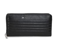 Pepe Jeans Biker Geldbörse mit Kartenfach, Schwarz, 19,5 x 10 x 2 cm, Polyester, mit Details aus Kunstleder von Joumma Bags, Schwarz, Talla única, Brieftasche mit Kartenfächern