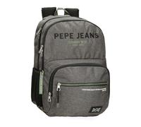 Pepe Jeans Joumma Bags Edmon Laptop-Rucksack, 15,6 Zoll, Doppelfach, anpassbar an den Einkaufswagen, Grau, 33 x 46 x 15 cm, Polyester