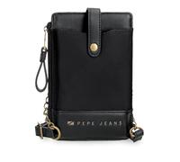 Pepe Jeans Morgan Umhängetasche für Handy, Schwarz, 9,5 x 16,5 cm, Polyester und PU von Joumma Bags, Schwarz, Talla única, Umhängetaschen Handyhalterung