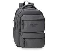 Pepe Jeans Joumma Bags Waltford Laptop-Rucksack, 39,6 cm, Grau, 31 x 44 x 15 cm, Kunstleder und Polyester