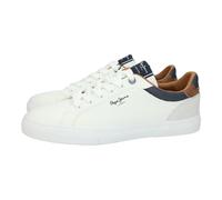 Pepe Jeans Turnschuhe Kenton Court Leder Weiß Schnürsenkel Herren Größe 42 EU