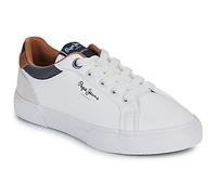 Pepe Jeans Unisex-Kinderschuhe Kenton Court PBS30569 Leder, Schnürsenkel, lässig Weiß Gr. 33