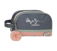 Pepe Jeans Laila Kulturbeutel, Zwei Fächer, anpassbar, Blau, 26 x 16 x 12 cm, Polyester