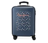 Pepe Jeans Leslie Kabinentrolley, blau, 38 x 55 x 20 cm, Hartplastik, seitlicher Kombinationsverschluss, 34 l, 2,74 kg, 4 Räder, Handgepäck