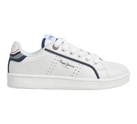 Pepe Jeans London Player Young B Herren Regular Fit Leder Sneaker, Blaues Waschen