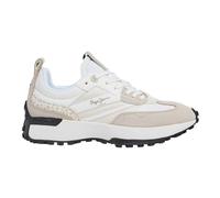 Pepe Jeans für Damen. PLS60005 Lucky Print Leder Sneakers weiß (39), 1 bis 3 cm, Schnürsenkel, Lässig