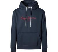 Hoodie PEPE JEANS "MACBETH PLAIN", Herren, Gr. S, blau (dulwich blau), Sweatware, Obermaterial: 70% Baumwolle, 30% Polyester, bedruckt, casual, regular fit, Langarm Rippbündchen, Sweatshirts, Regular