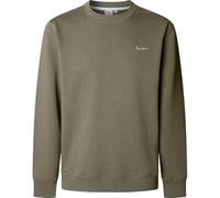 Sweatshirt PEPE JEANS "MACBETH SMALL LOGO PLAIN CREW", Herren, Gr. XXL, grün (military grün), Sweatware, Obermaterial: 70% Baumwolle, 30% Polyester, unifarben, casual, regular fit normal, Rundhals, La
