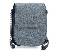 Pepe Jeans Maddie Blue Handy-Umhängetasche 13,5 x 17,5 x 4 cm Polyester mit Kunstlederdetails