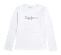Pepe Jeans Mädchen Hana Glitter L/s T-Shirt, Weiß (White 800), 13-14 Jahre (Herstellergröße: 14)