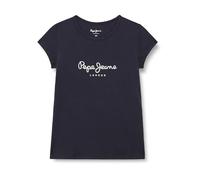 Pepe Jeans Mädchen Hana Glitter N T-Shirt, Blau (Dark Ecru White), 8 Jahre
