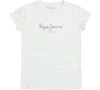 Pepe Jeans Mädchen T-Shirt - HANA GLITTER, Baumwolle, Rundhals, Kurzarm, Glitzer, Logo, einfarbig Weiß 188