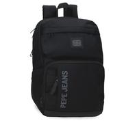 Pepe Jeans Matlock Rucksack für Laptop, 33,8 cm (13,3 Zoll), Schwarz, 25 x 37 x 12 cm, Kunstleder und Polyester von Joumma Bags