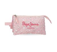 Pepe Jeans MIA Estuche Triple Pink Claro 22x12x5 cm Polyester von Joumma Bags