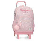 Pepe Jeans MIA Schulrucksack mit zwei Fächern und Trolley 15.6 "Zoll Hellrosa 32x44x17 cm Polyester 31L von Joumma Bags